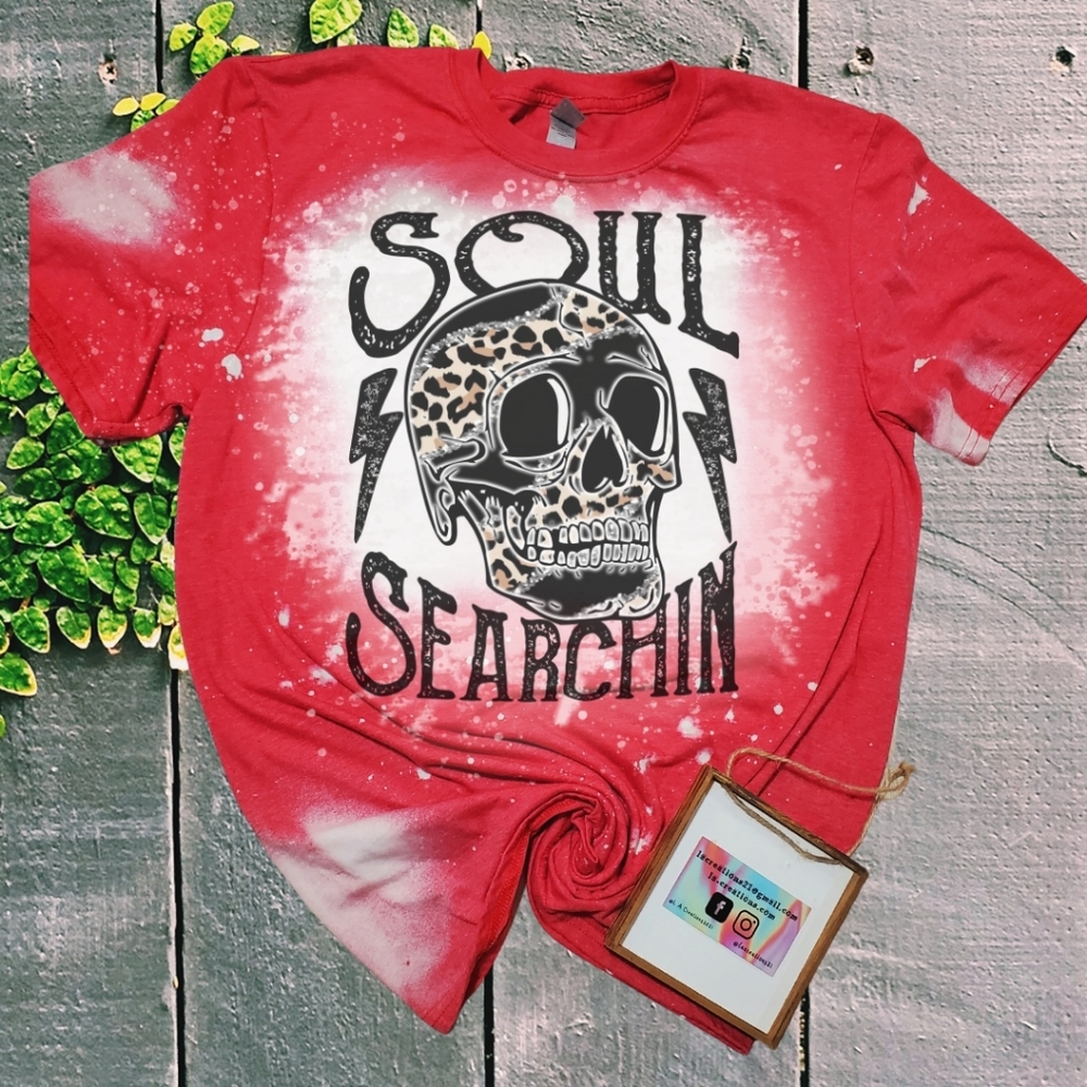 Cheetah Soul Searching - Bleached Tee